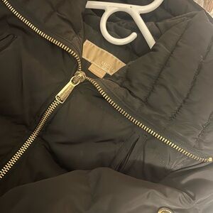 Michael Kors Black Puffer Coat with Gold Accents
